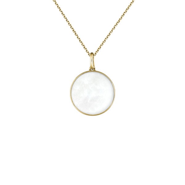 Médaille Lepage Colette Lune en or jaune et nacre blanche