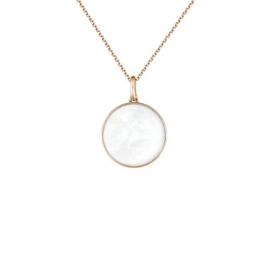 Médaille Lepage Colette Lune en or rose et nacre blanche
