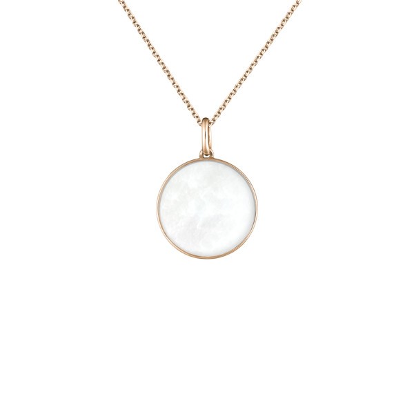 Médaille Lepage Colette Lune en or rose et nacre blanche