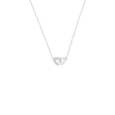Collier Dinh Van Menottes R8 en or blanc et diamants - SOLDAT PL
