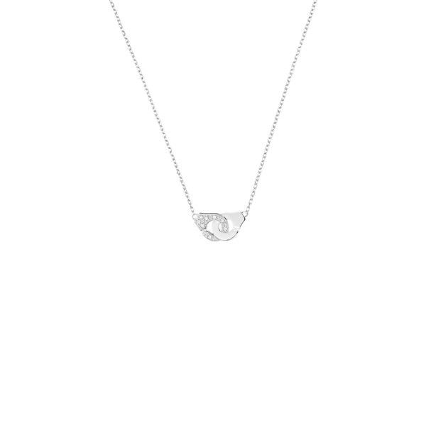 Collier Dinh Van Menottes R8 en or blanc et diamants - SOLDAT PL