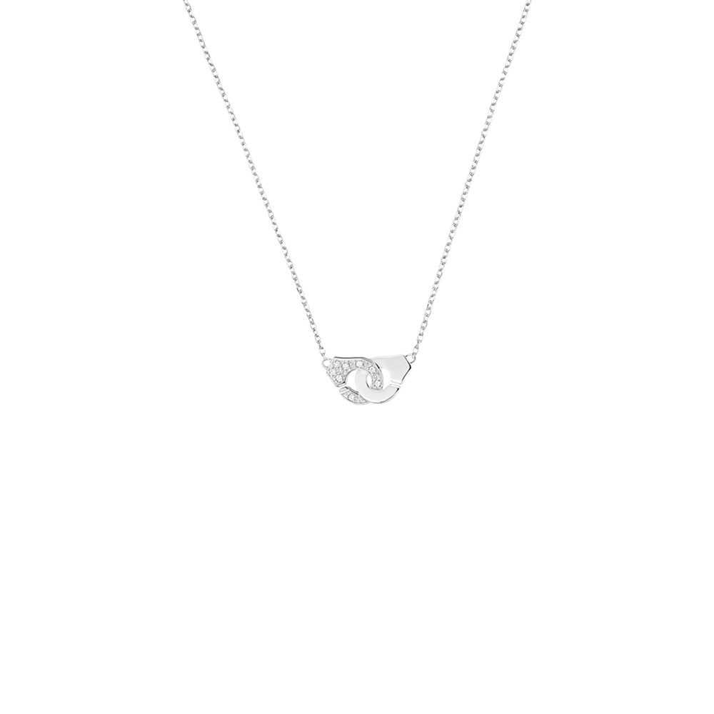 Collier Dinh Van Menottes R8 en or blanc et diamants - SOLDAT PL