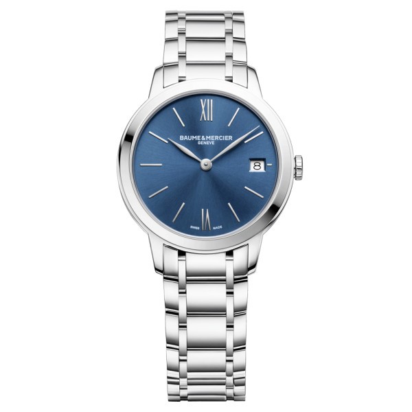 Montre Baume et Mercier Classima quartz cadran bleu bracelet acier 31 mm