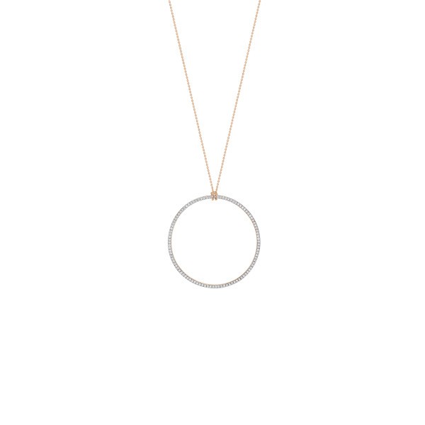 Collier Ginette NY Diamond Circle en or rose et diamants - Soldat_PL