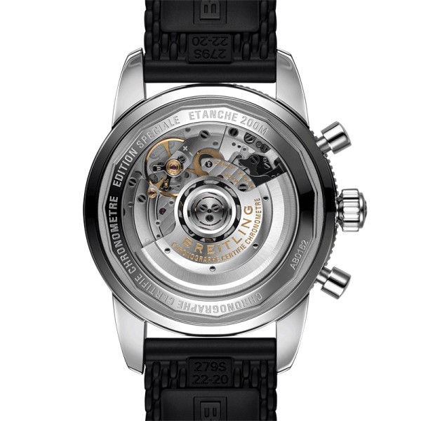 Montre breitling Superocean Heritage B01 Chronograph cadra bleu Blackeye bracelet Aero Classic 44 mm AB0162121C1S1