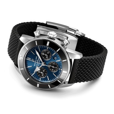 Montre breitling Superocean Heritage B01 Chronograph cadra bleu Blackeye bracelet Aero Classic 44 mm AB0162121C1S1