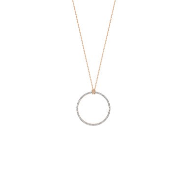 Collier Ginette NY Baby Diamond Circle en or rose et diamants