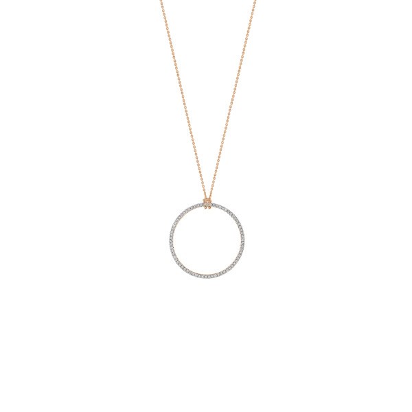 Collier Ginette NY Baby Diamond Circle en or rose et diamants - Soldat_PL