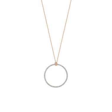 Collier Ginette NY Baby Diamond Circle en or rose et diamants