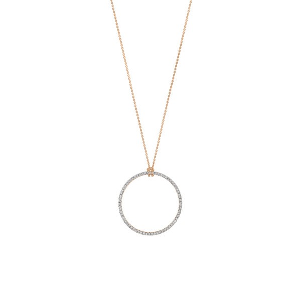 Collier Ginette NY Baby Diamond Circle en or rose et diamants
