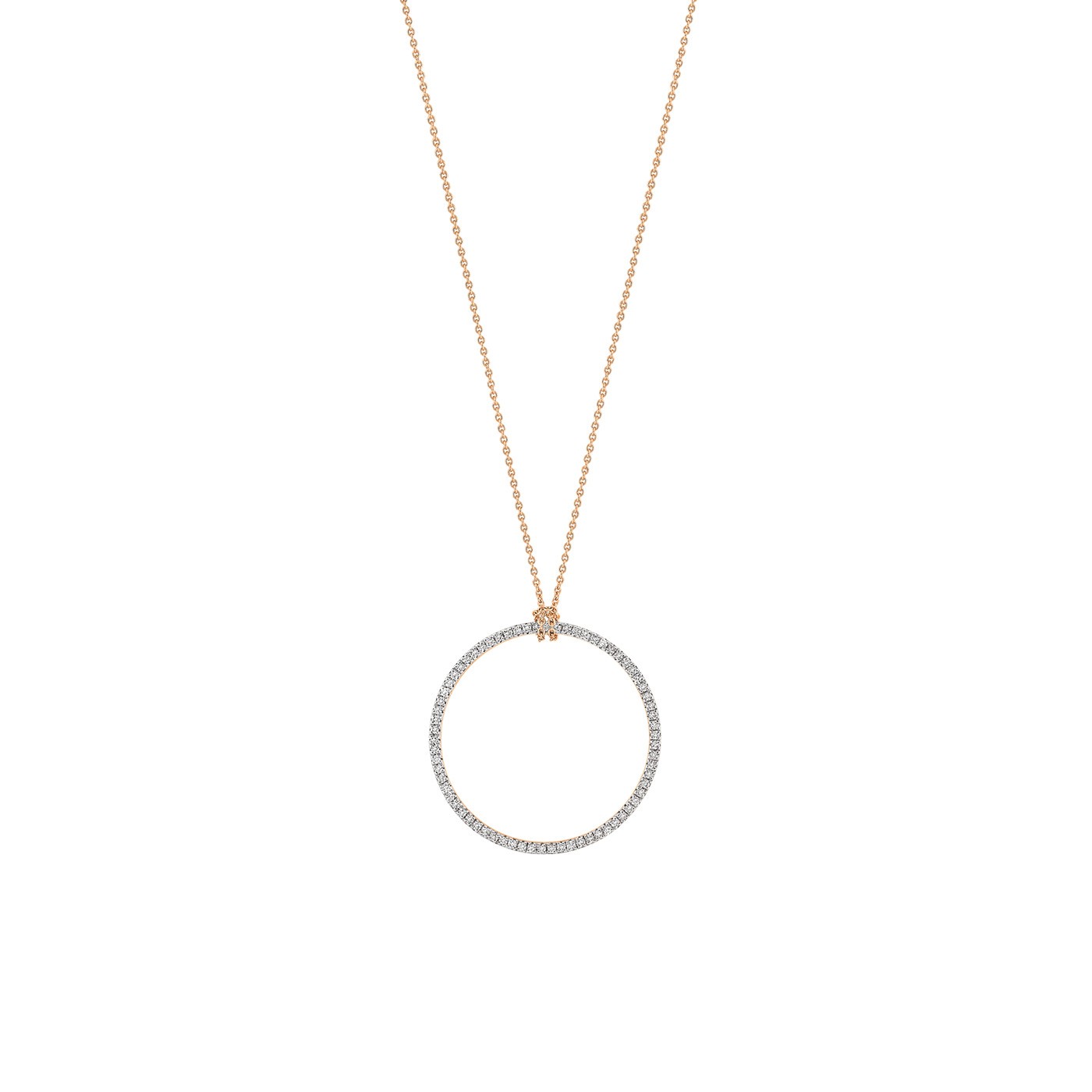 Collier Ginette NY Baby Diamond Circle en or rose et diamants