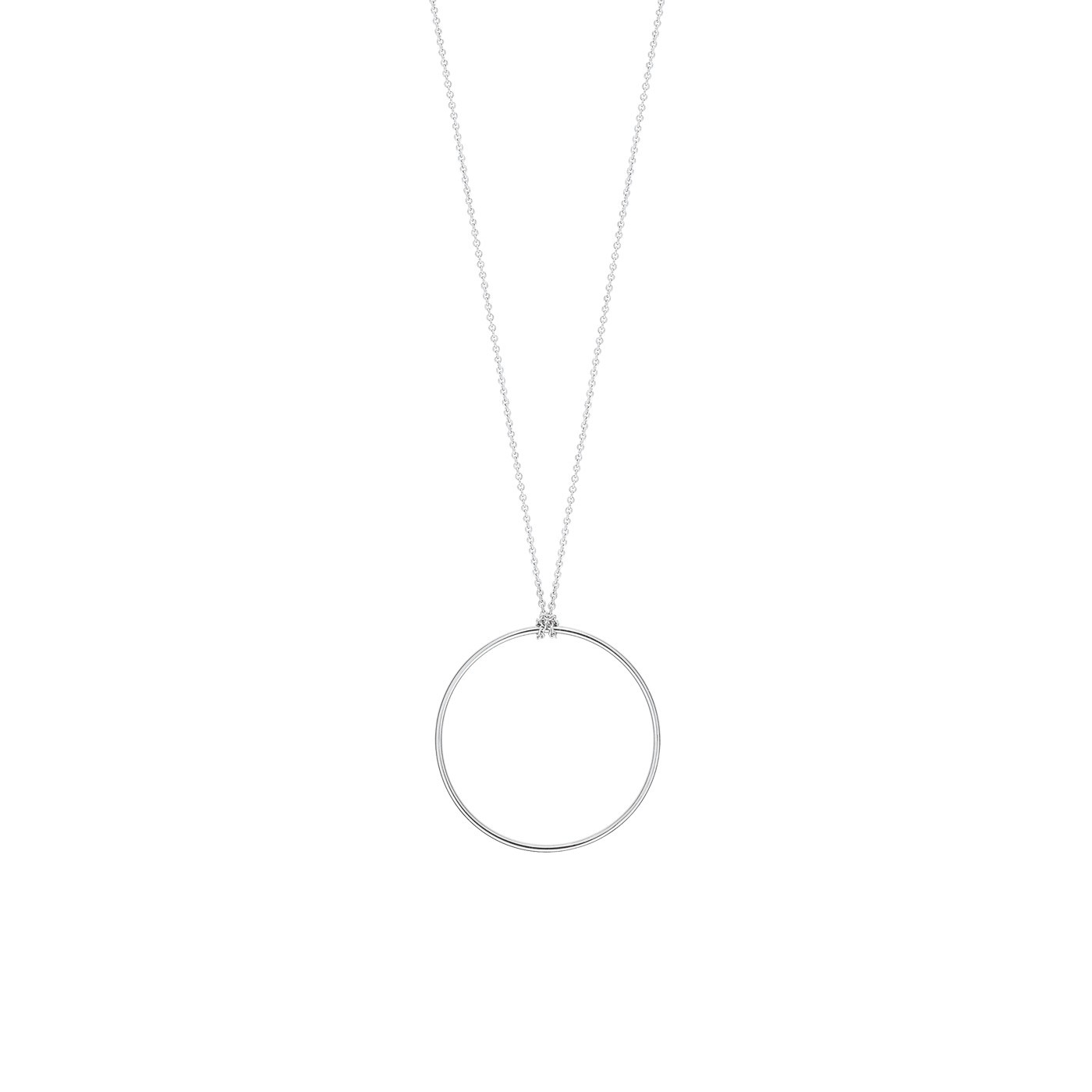 Collier Ginette NY Baby Circle en or blanc - Soldat