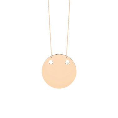 Collier Ginette NY Baby Disc On Chain en or rose - Soldat