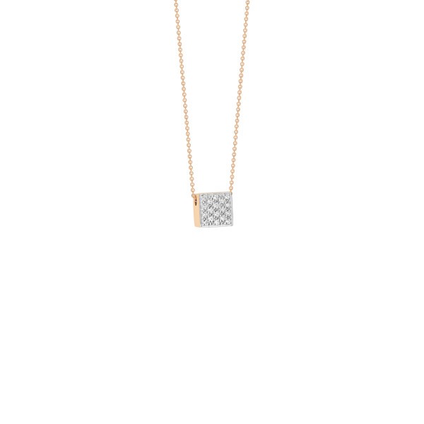 Collier Ginette NY Baby Ever Square en or rose et diamants