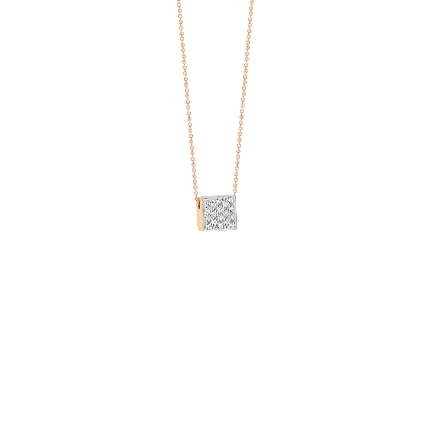 Collier Ginette NY Baby Ever Square en or rose et diamants - Soldat_PL