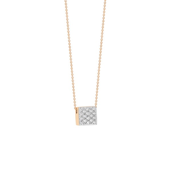 Collier Ginette NY Baby Ever Square en or rose et diamants
