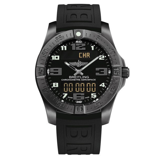 Montre Breitling Aerospace EVO titane noir bracelet caoutchouc noir 43 mm