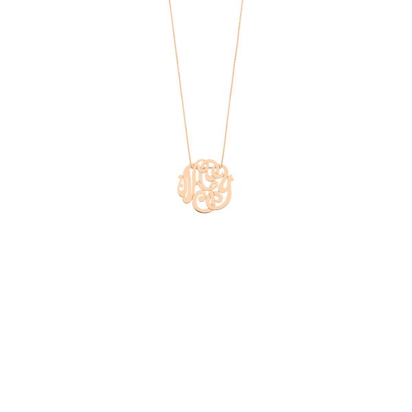 Collier Ginette NY White Baby Lace Monogram en or rose