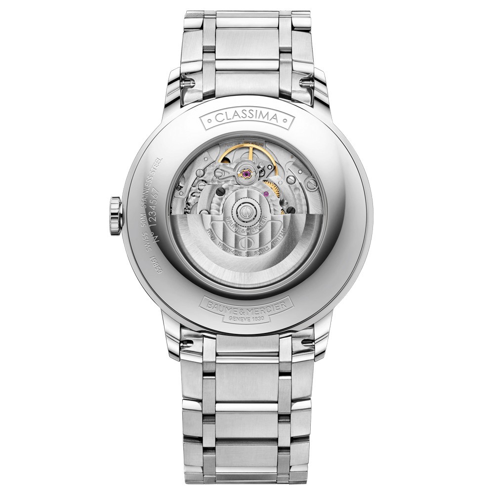 Montre Baume et Mercier Classima automatique cadran bleu bracelet acier 42 mm