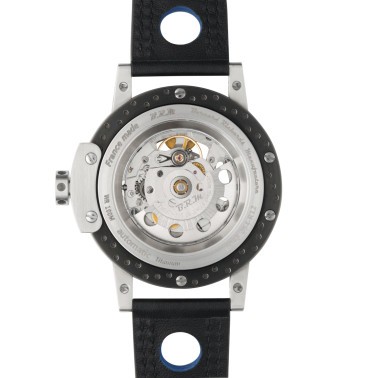 Montre BRM DDF6 automatique titane cadran squeletté bracelet cuir noir 46 mm