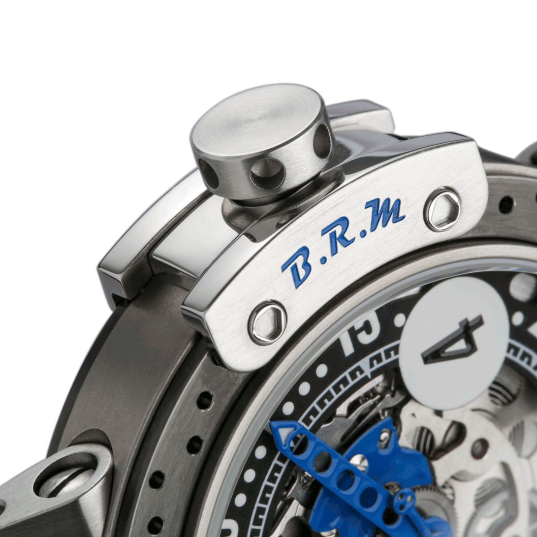 Montre BRM DDF6 automatique titane cadran squeletté bracelet cuir noir 46 mm