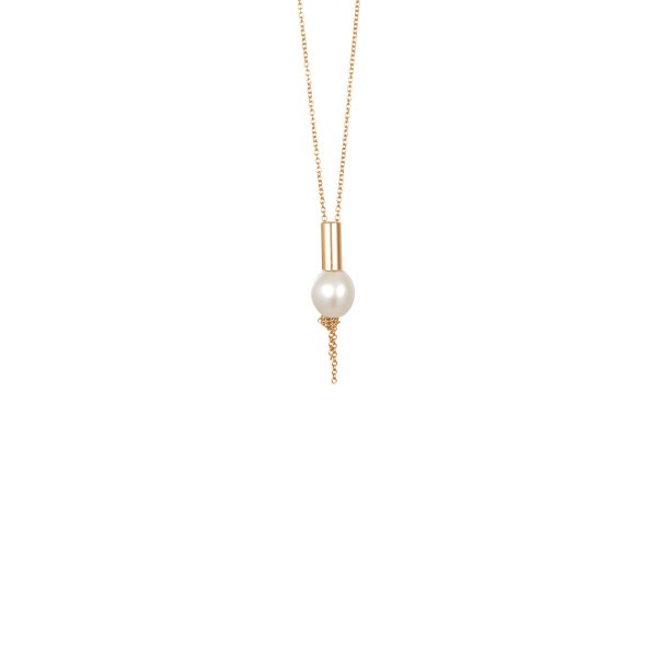 Collier Ginette NY Perle Solitaire en or rose - Soldat_PL