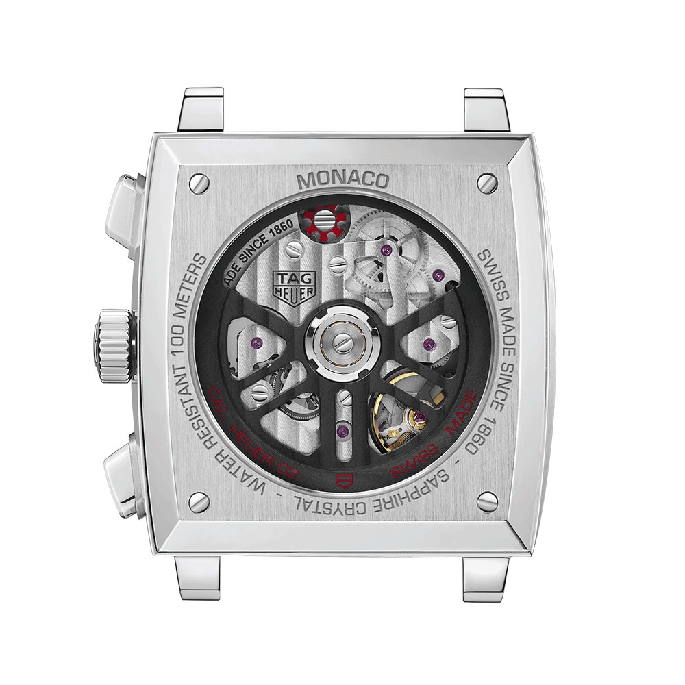 Montre TAG Heuer Monaco Calibre Heuer 02 cadran bleu bracelet croco 39 mm CBL2111.FC6453