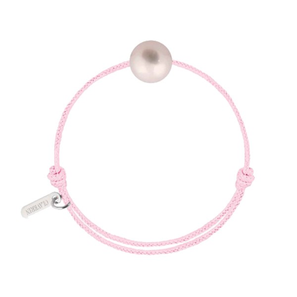 Bracelet Claverin Baby Pearly cordon rose et perle blanche