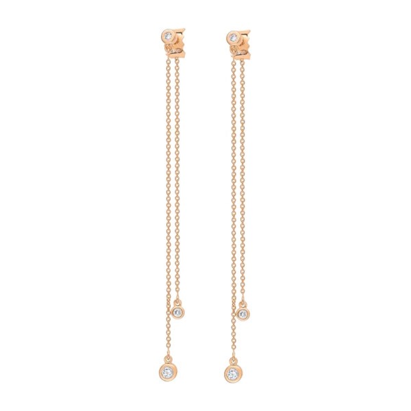 Boucles d'oreilles Ginette NY Double Lonely Diamond en or rose