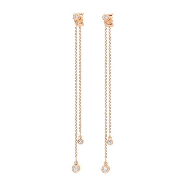Boucles d'oreilles Ginette NY Double Lonely Diamond en or rose