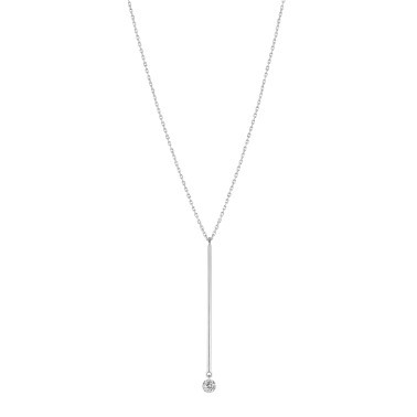 Sautoir La Brune et La Blonde Majorette en or blanc et diamant 0,20 carat