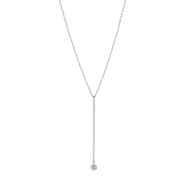 Sautoir La Brune et La Blonde Majorette en or blanc et diamant 0,20 carat