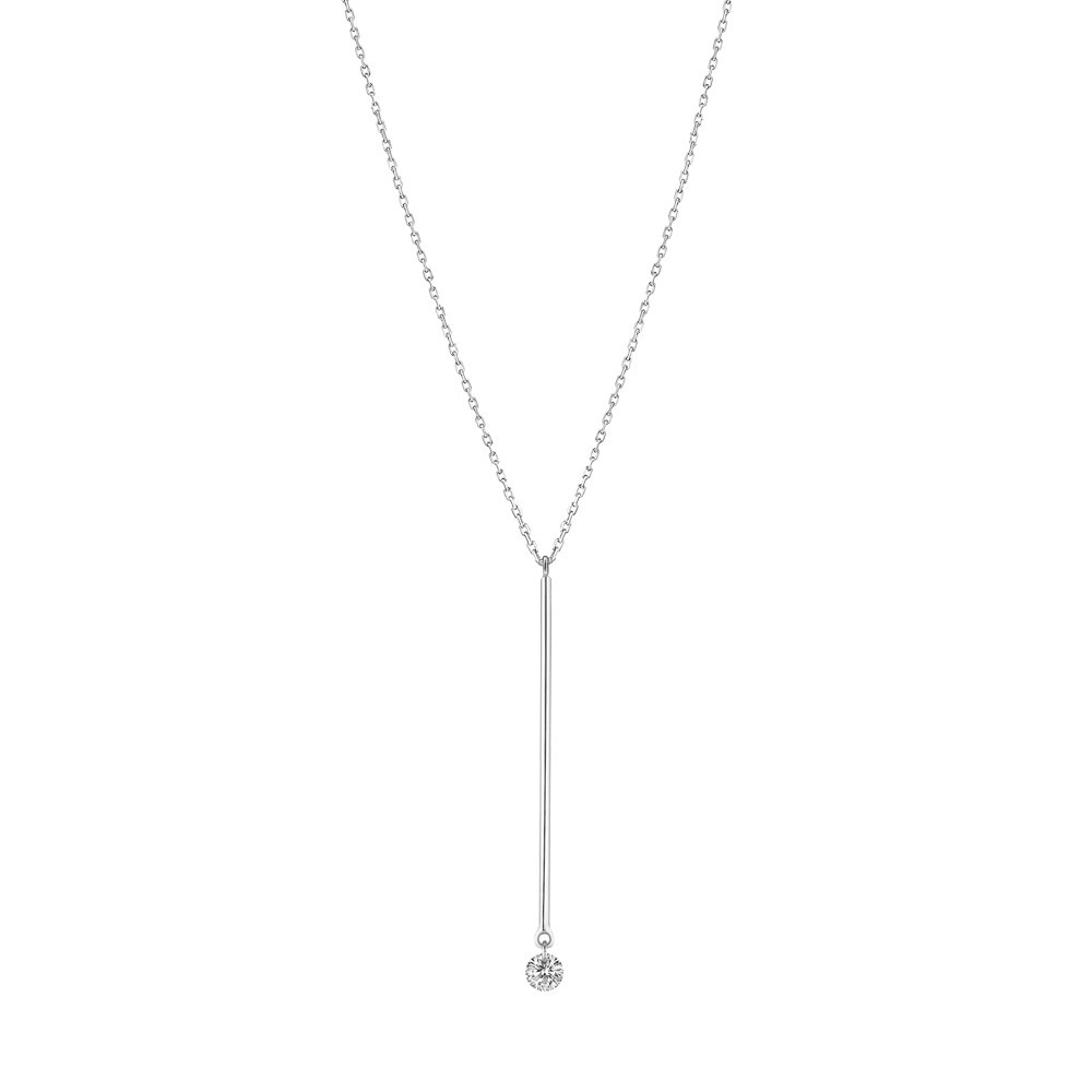 Sautoir La Brune et La Blonde Majorette en or blanc et diamant 0,20 carat