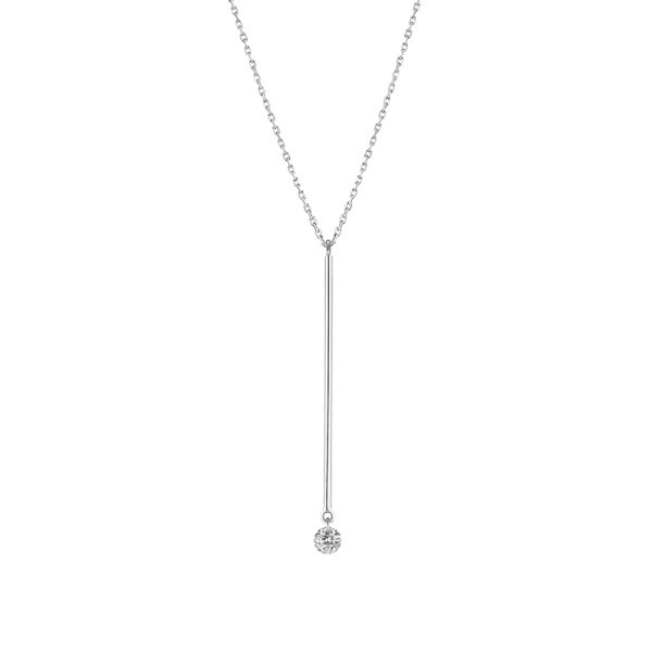 Sautoir La Brune et La Blonde Majorette en or blanc et diamant 0,20 carat