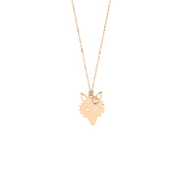 Collier Ginette NY Little Wolf et Perle en or rose