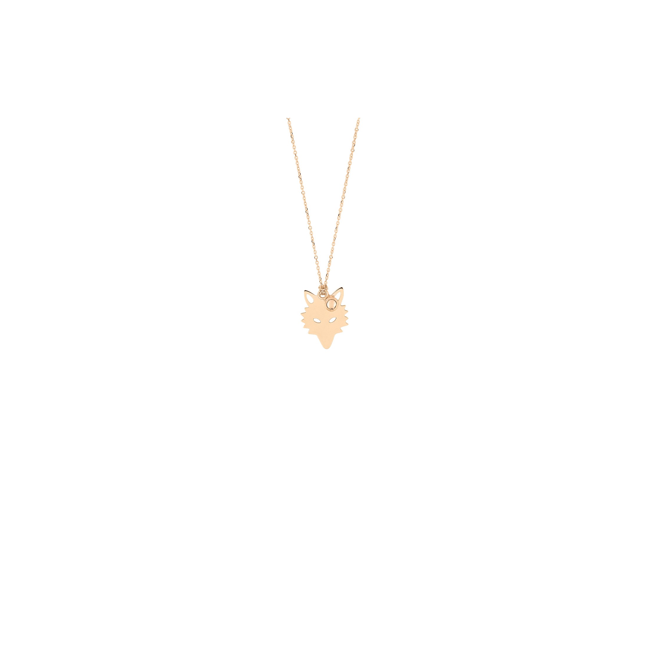 Ginette NY Little Wolf and Pearl rose gold necklace Lepage