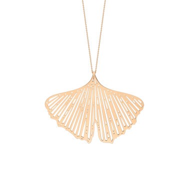 Collier Ginette NY Jumbo Gingko en or rose