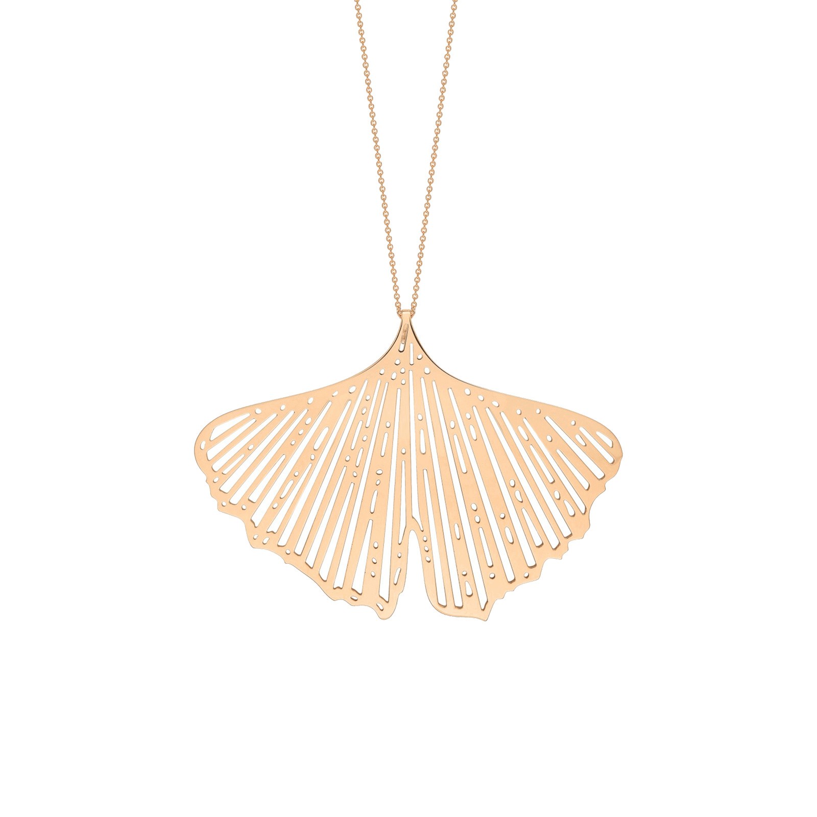Collier Ginette NY Jumbo Gingko en or rose