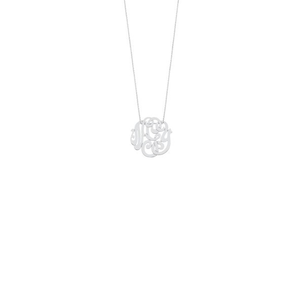 Collier Ginette NY White Baby Lace Monogram en or blanc - Soldat_PL