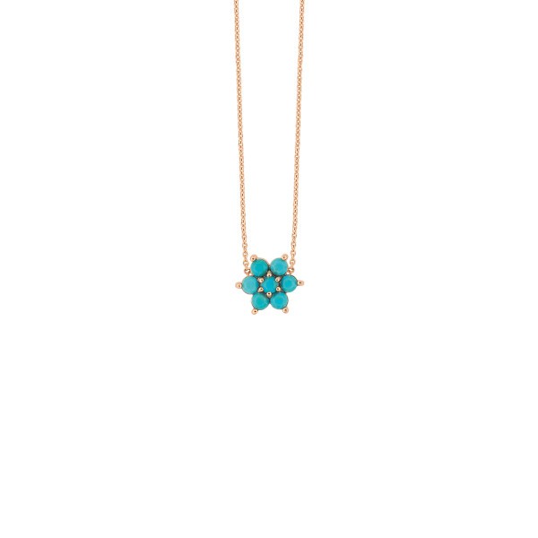 Collier Ginette NY Star Fallen Sky en or rose et turquoise - Soldat_PL