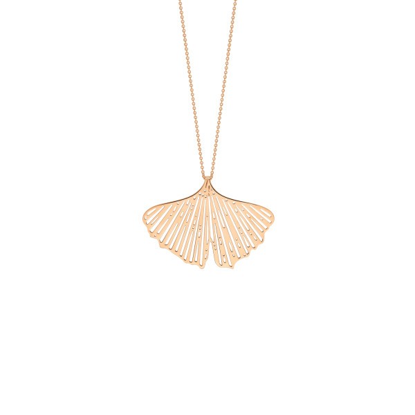 Collier Ginette NY Gingko en or rose - Soldat_PL