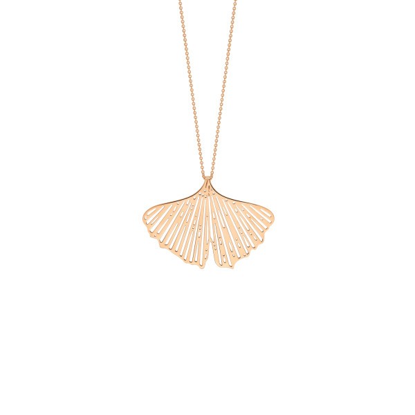 Collier Ginette NY Gingko en or rose