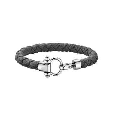 Bracelet Omega Sailing en acier inoxydable et nylon tressé gris