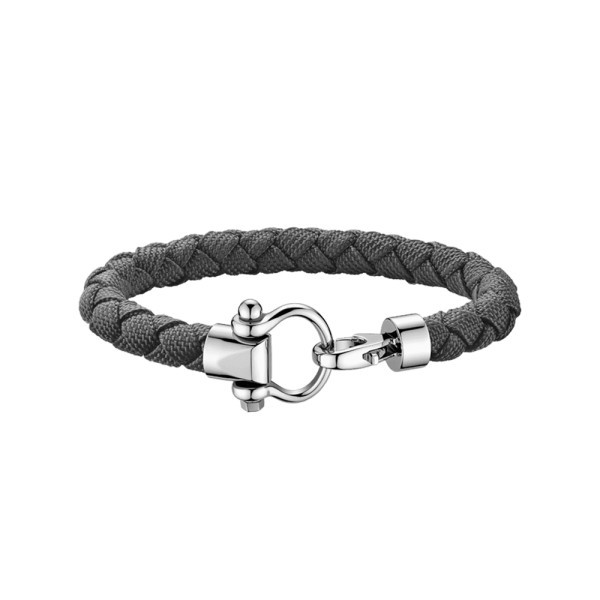 Bracelet Omega Sailing en acier inoxydable et nylon tressé gris
