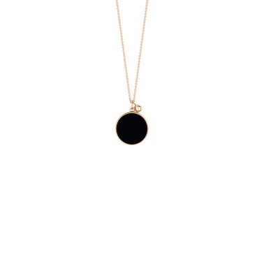 Collier Ginette NY Ever Disc en or rose et onyx