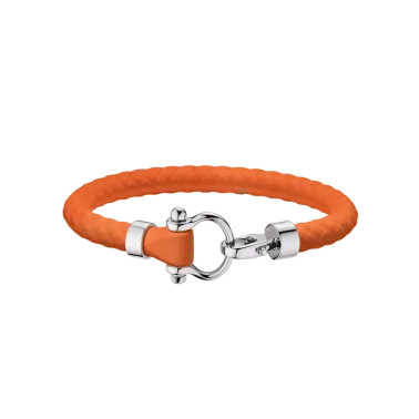 Bracelet Omega Sailing en acier inoxydable et caoutchouc orange