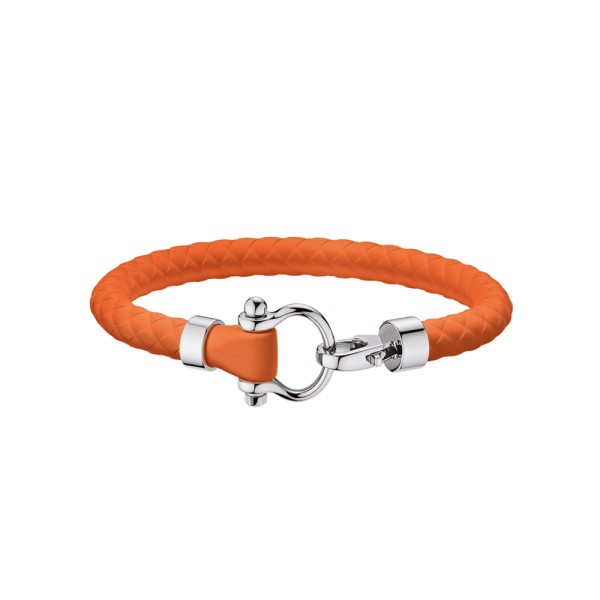 Bracelet Omega Sailing en acier inoxydable et caoutchouc orange