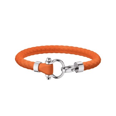Bracelet Omega Sailing en acier inoxydable et caoutchouc orange