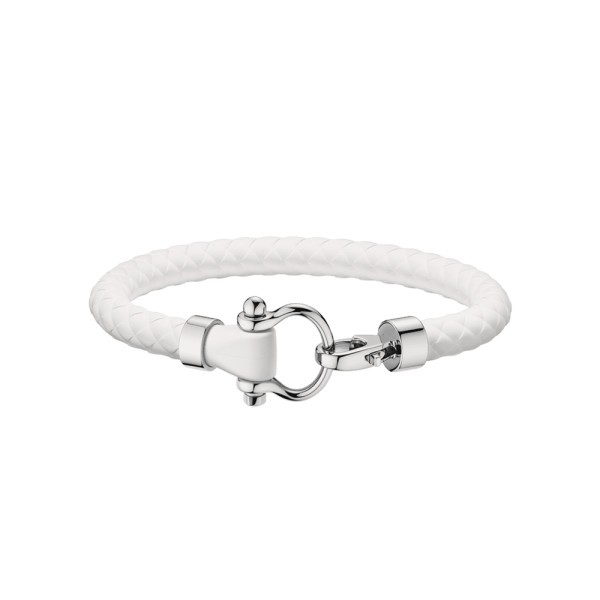 Bracelet Omega Sailing en acier inoxydable et caoutchouc blanc