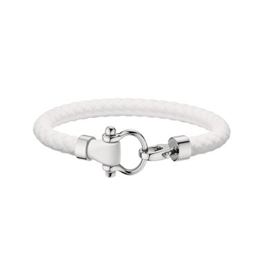 Bracelet Omega Sailing en acier inoxydable et caoutchouc blanc